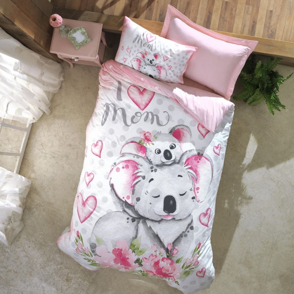 Cotton Box 1861 Junior Tek Kişilik Nevresim Takımı Koala Pembe 