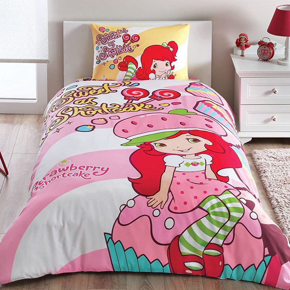 Taç 3607 Lisanslı Strawberry Shortcake Cute Tek Kişilik Nevresim Takımı 