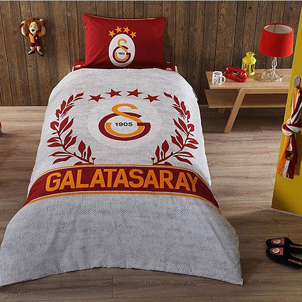 Taç 3607 Lisanslı Brf Galatasaray Grey Tek Kişilik Nevresim Takımı 