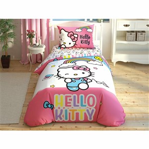 Taç 3607 Hello Kitty Rainbow Tek Kişilik Nevresim Takımı