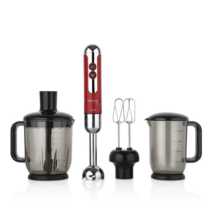 Korkmaz A447-10 Mia Mega Blender Set Kırmızı/Krom 